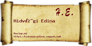 Hidvégi Edina névjegykártya